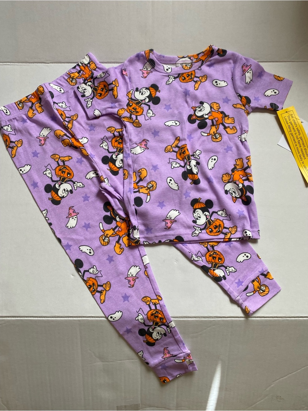 Disney Lavender Halloween Mickey & Pumpkin Pajama Set Sz 5T